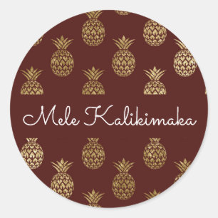 Sticker Rond Fête de Noël de Mele Kalikimaka