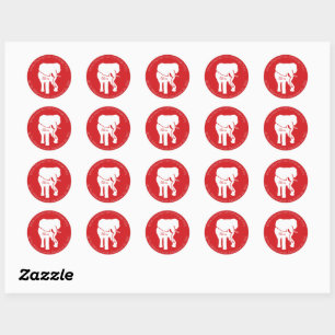 Sticker Rond Fête de Noël d'échange de cadeau d'objet superf
