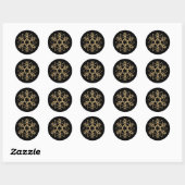 Sticker Rond Fête de Noël | Flèches noires et dorées (Feuille)
