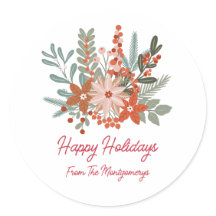 Fête de Noël Florale Nom de famille