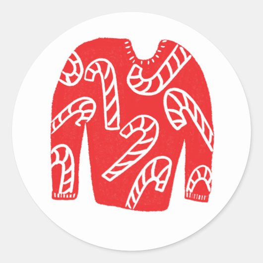 Sticker Rond Fête de Noël moche Sweat CUSTOM (Devant)