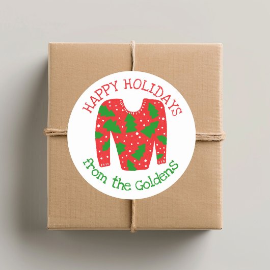 Sticker Rond Fête de Noël moche Sweat CUSTOM