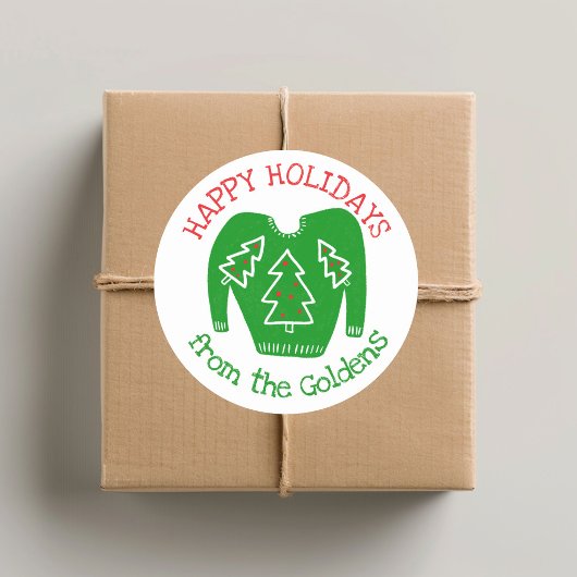 Sticker Rond Fête de Noël moche Sweat CUSTOM