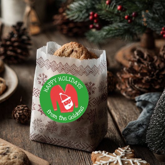 Sticker Rond Fête de Noël moche Sweat CUSTOM