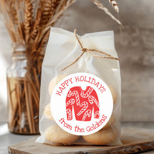 Sticker Rond Fête de Noël moche Sweat CUSTOM