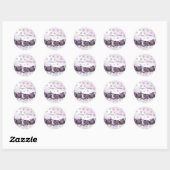 Sticker Rond Fête de Noël Pink Purple Orament Snowflakes (Feuille)
