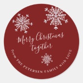 Sticker Rond Fête de Noël rouge blanc (Devant)