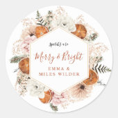 Sticker Rond Fête de Noël Rustique Agrumes (Devant)