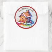 Sticker Rond Fête de pain d'épices adorable (Sac)