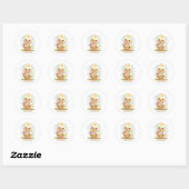 Sticker Rond Fête de Pâques Caneton Mignon (Feuille)