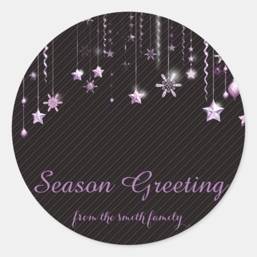 Sticker Rond Fête de Parties scintillant Black Christmas Gold F (Devant)