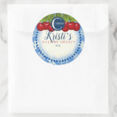 Sticker Rond Fête de pâtisserie maison cerises Noël (Sac)