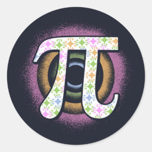 Sticker Rond Fête de Pi Mathématicien