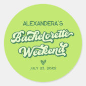 Sticker Rond Fête de Piscine Verte d'Été Cadeau de l'Enterremen (Devant)