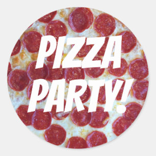 Sticker Rond Fête de pizza photo Pepperponi
