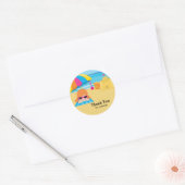 Sticker Rond Fête de plage (Enveloppe)