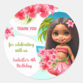 Sticker Rond Fête de plage tropicale de Luau (Devant)