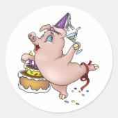 Sticker Rond Fête de porc (Devant)