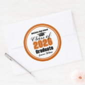 Sticker Rond Fête de remise des diplômes personnalisée Orange d (Enveloppe)
