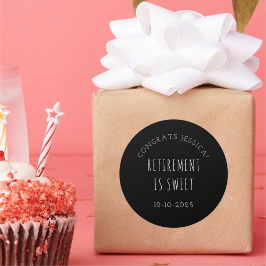 Sticker Rond Fête de retraite personnalisée (Fête)