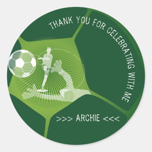 Sticker Rond Fête de soccer Sport Jour Jour Pitch N'importe que (Devant)