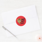 Sticker Rond Fête de tranche de pizza drôle (Enveloppe)