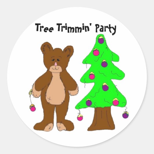 Sticker Rond Fête d'élagage d'arbre (Devant)