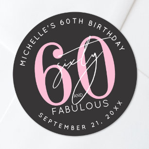 Sticker Rond Fête des 60 ans