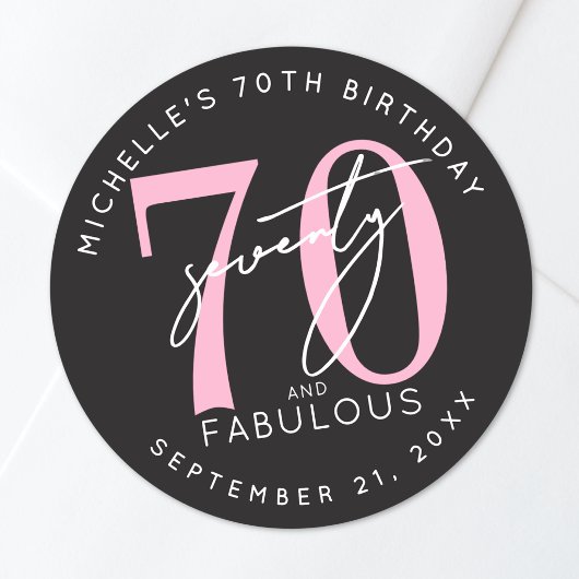 Sticker Rond Fête des 70 ans
