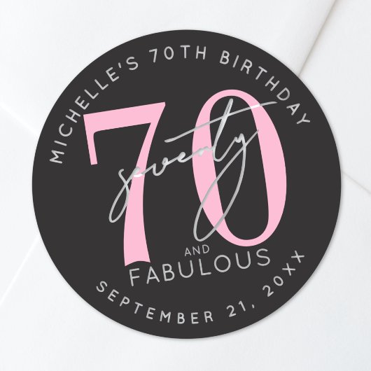 Sticker Rond Fête des 70 ans