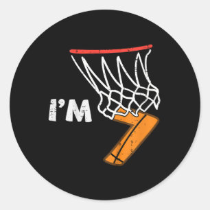 Sticker Rond Fête des 7 ans des enfants squelette je suis 7 ans