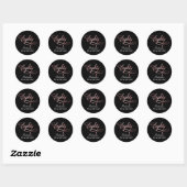 Sticker Rond Fête des 80 ans Écriture Rose Gold (Feuille)