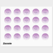 Sticker Rond Fête des 80 ans Purple Glitter Drip (Feuille)