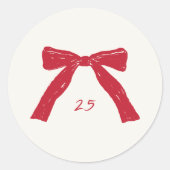 Sticker Rond fête des arcs rouges de Noël (Devant)