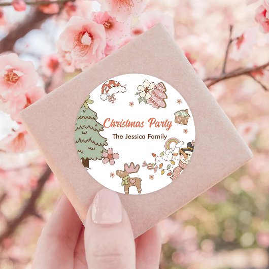 Sticker Rond Fête des cookies de Noël