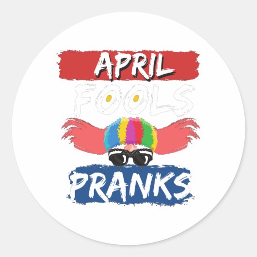 Sticker Rond Fête des idiots d'avril. (Devant)