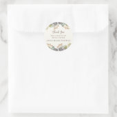 Sticker Rond Fête des mariées Automne Feuilles Mariage Élégant (Sac)