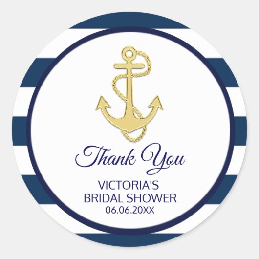 Sticker Rond Fête des mariées Bleu Bleu Marine (Devant)