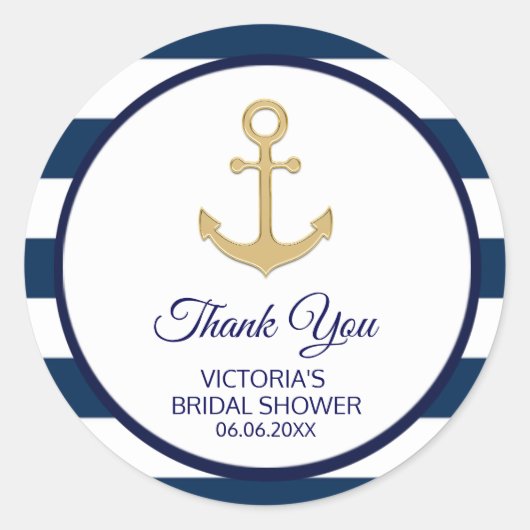 Sticker Rond Fête des mariées Bleu Bleu Marine (Devant)