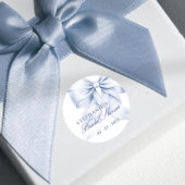 Sticker Rond Fête des mariées Bleu Bow