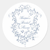 Sticker Rond Fête des mariées Bleue Victorienne Française Class (Devant)