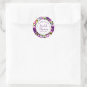 Sticker Rond Fête des mariées bouquet violet vibre (Sac)