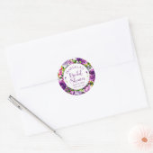 Sticker Rond Fête des mariées bouquet violet vibre (Enveloppe)