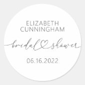 Sticker Rond Fête des mariées cardiaque minimale moderne simple (Devant)