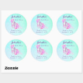 Sticker Rond Fête des mariées Chaussons de ballet rose Aquarell (Feuille)