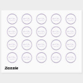 Sticker Rond Fête des mariées chic violet et blanc (Feuille)