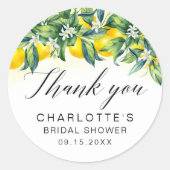 Sticker Rond Fête des mariées citron aquarelle (Devant)