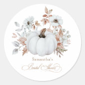 Sticker Rond Fête des mariées Citrouille blanc automne (Devant)
