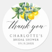 Sticker Rond Fête des mariées Citrus citron (Devant)