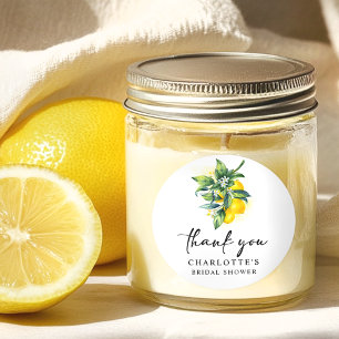 Sticker Rond Fête des mariées Citrus citron